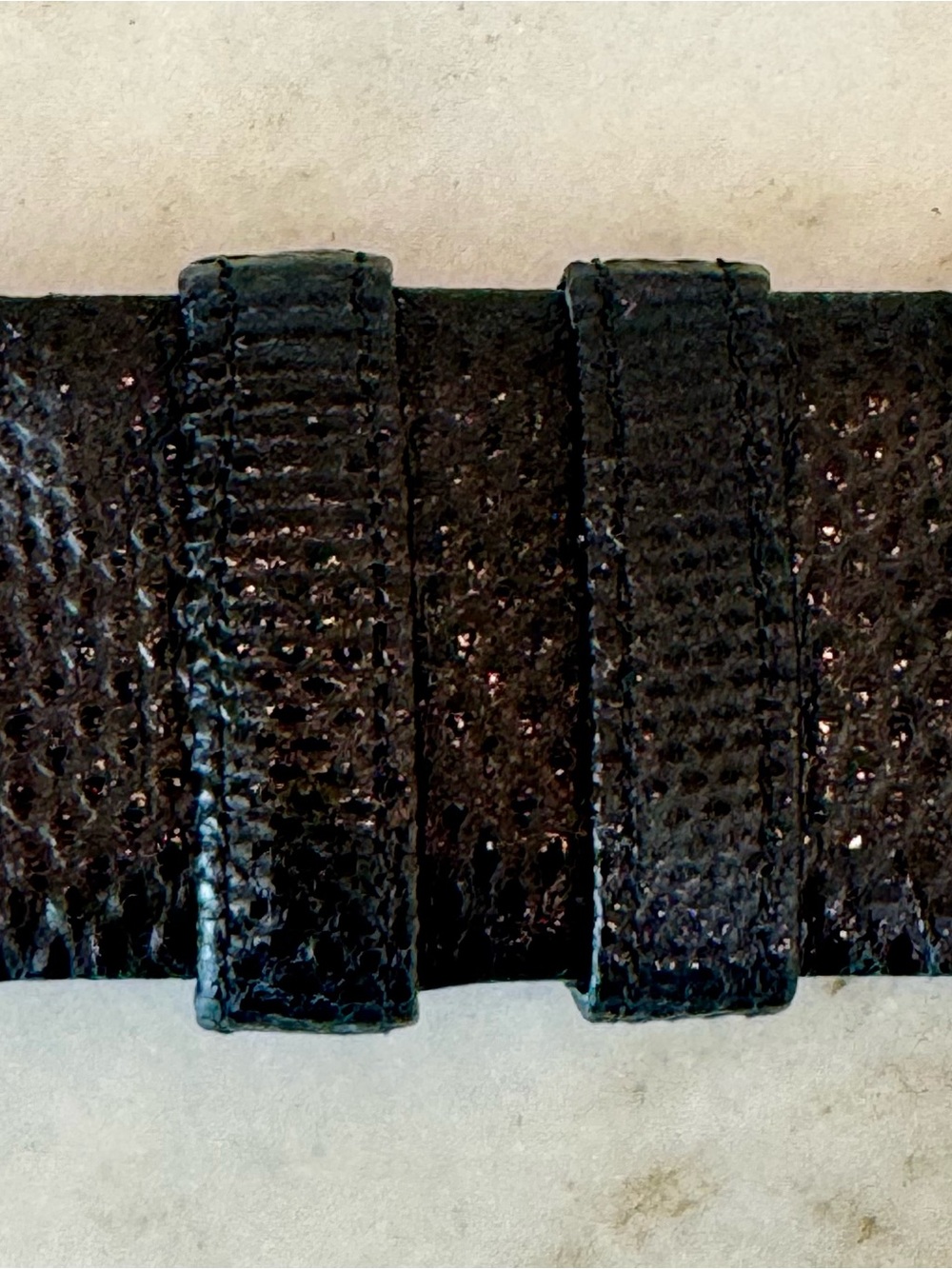Vintage 80s Judith Leiber Butterfly Jeweled Adjustable Black Leather Belt Signed - Picture 4 of 10